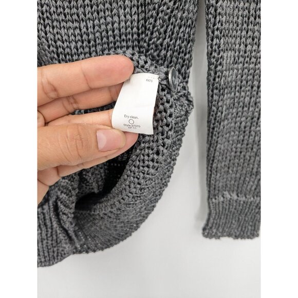 J.Crew Metallic Open Knit Cardigan Women Size S Button Up Pockets Capsule Preppy - Picture 8 of 9